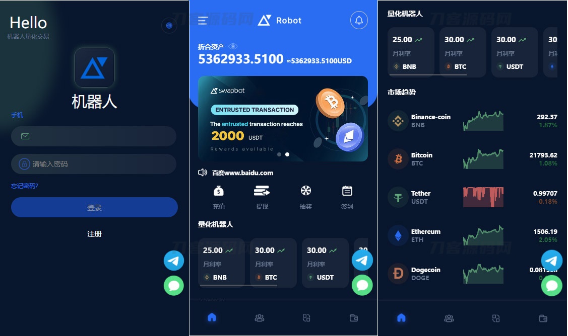 五国语言收益理财BTC虚拟币质押定期存币系统源码_加密货币机器人量化交易系统